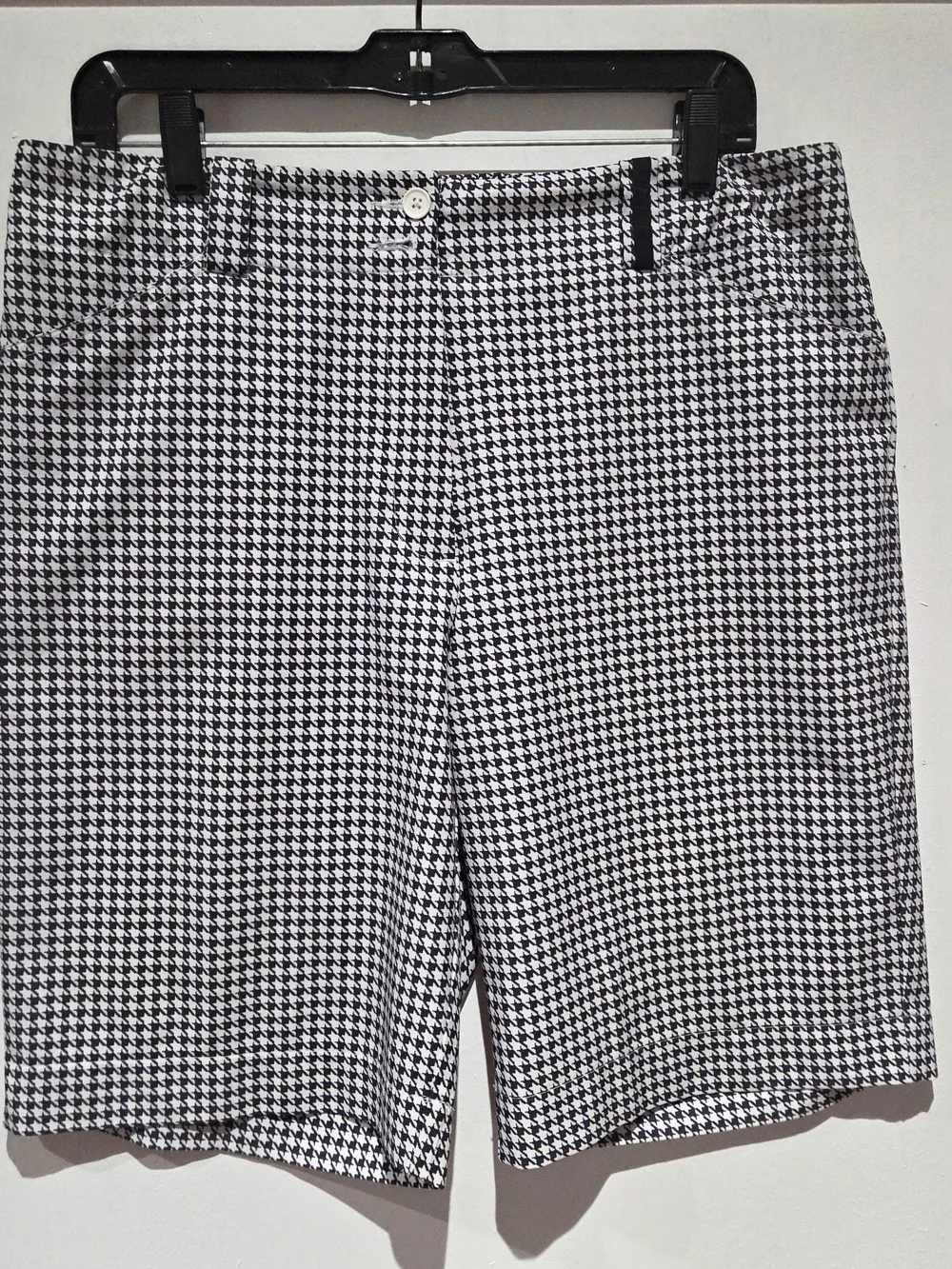 Nike Black & White Houndstooth Bermuda Shorts